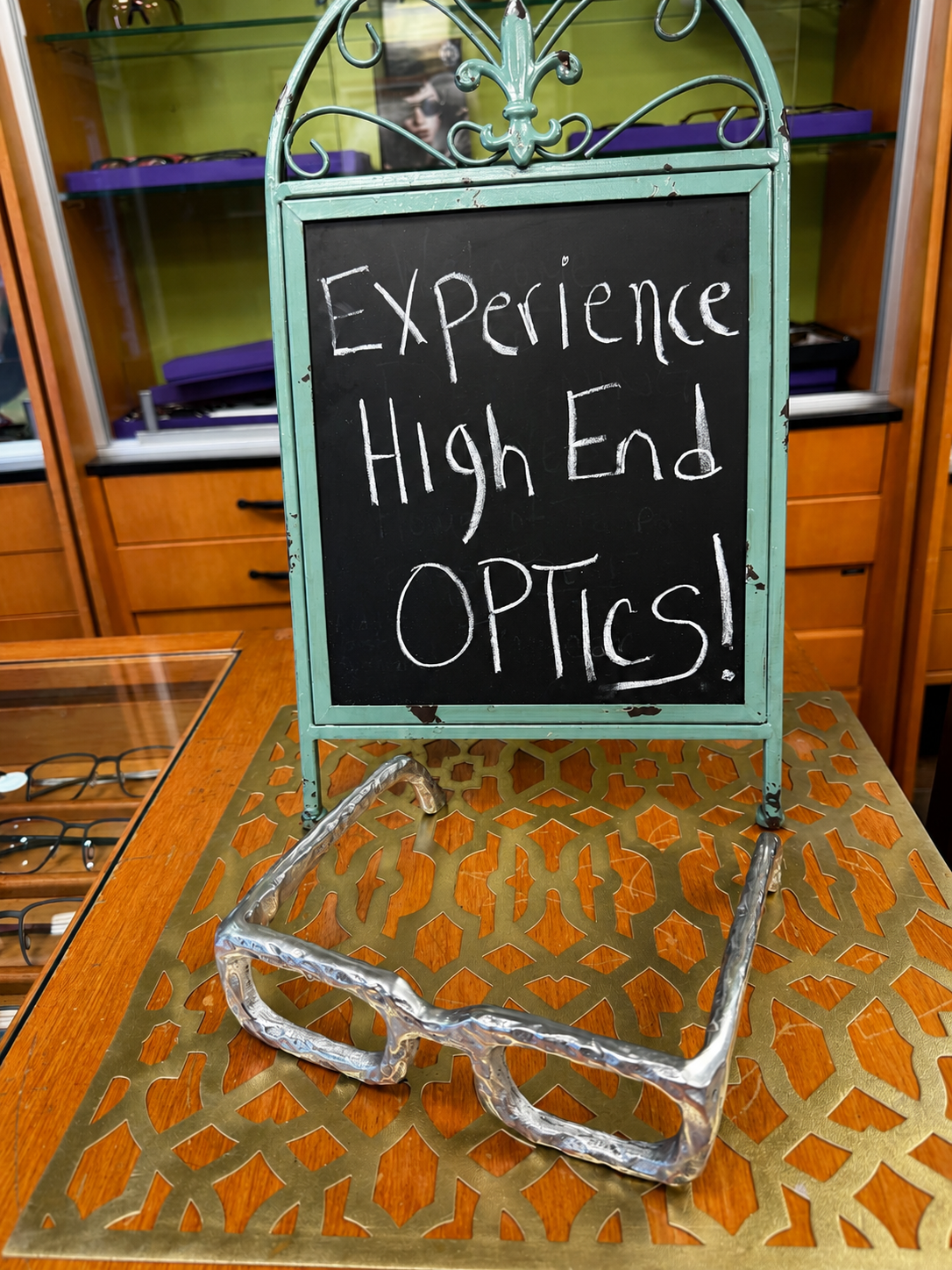 Designing Eyes boutique interior with curated eyewear display
